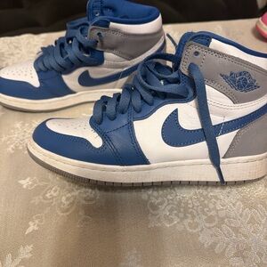 Nike Kids' High-Top Sneakers - White, Blue & Gray